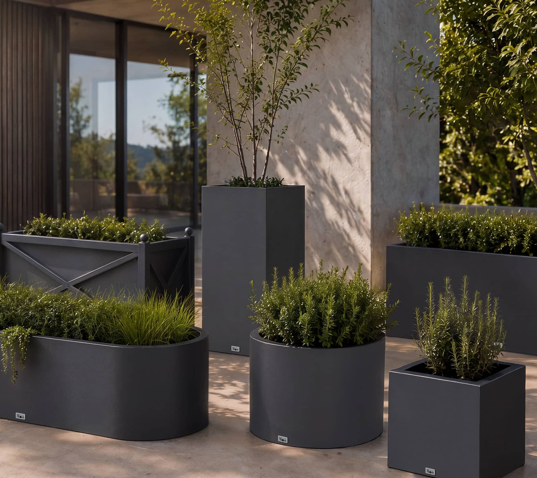 Moonspace outdoor planters